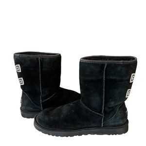 UGG Black Winter Boots with Rhinestone Detail